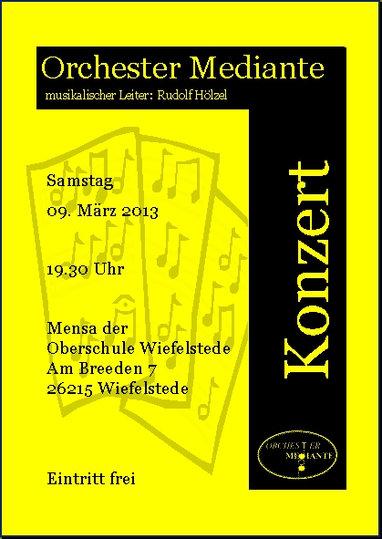 Orchester Mediante - Konzertpremiere (Plakat)