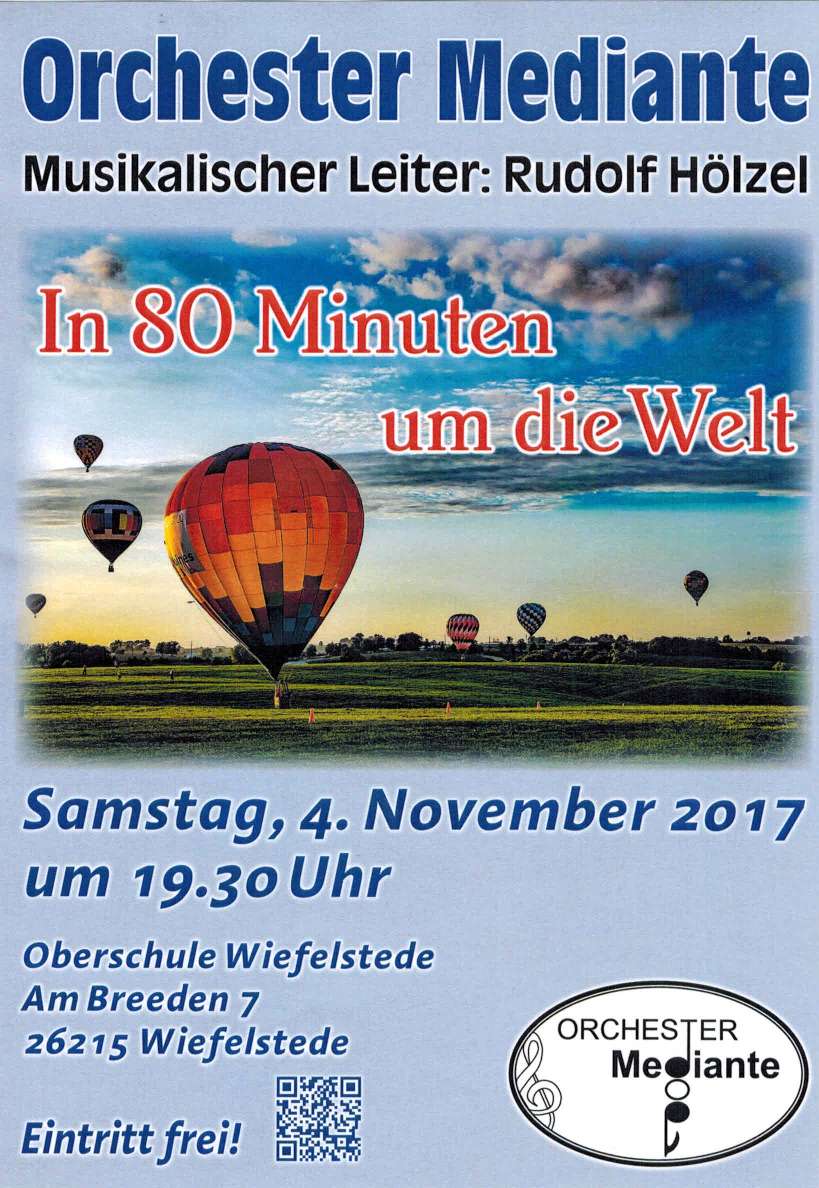 Plakat fr das Herbstkonzert in der Aula der Oberschule Wiefelstede (Am Breeden 7, 26215 Wiefelstede) am Samstag, 4. November 2017 um 19:30 Uhr