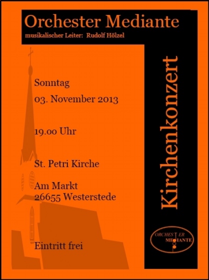 Plakat Kirchenkonzert Westerstede 3.11.2013